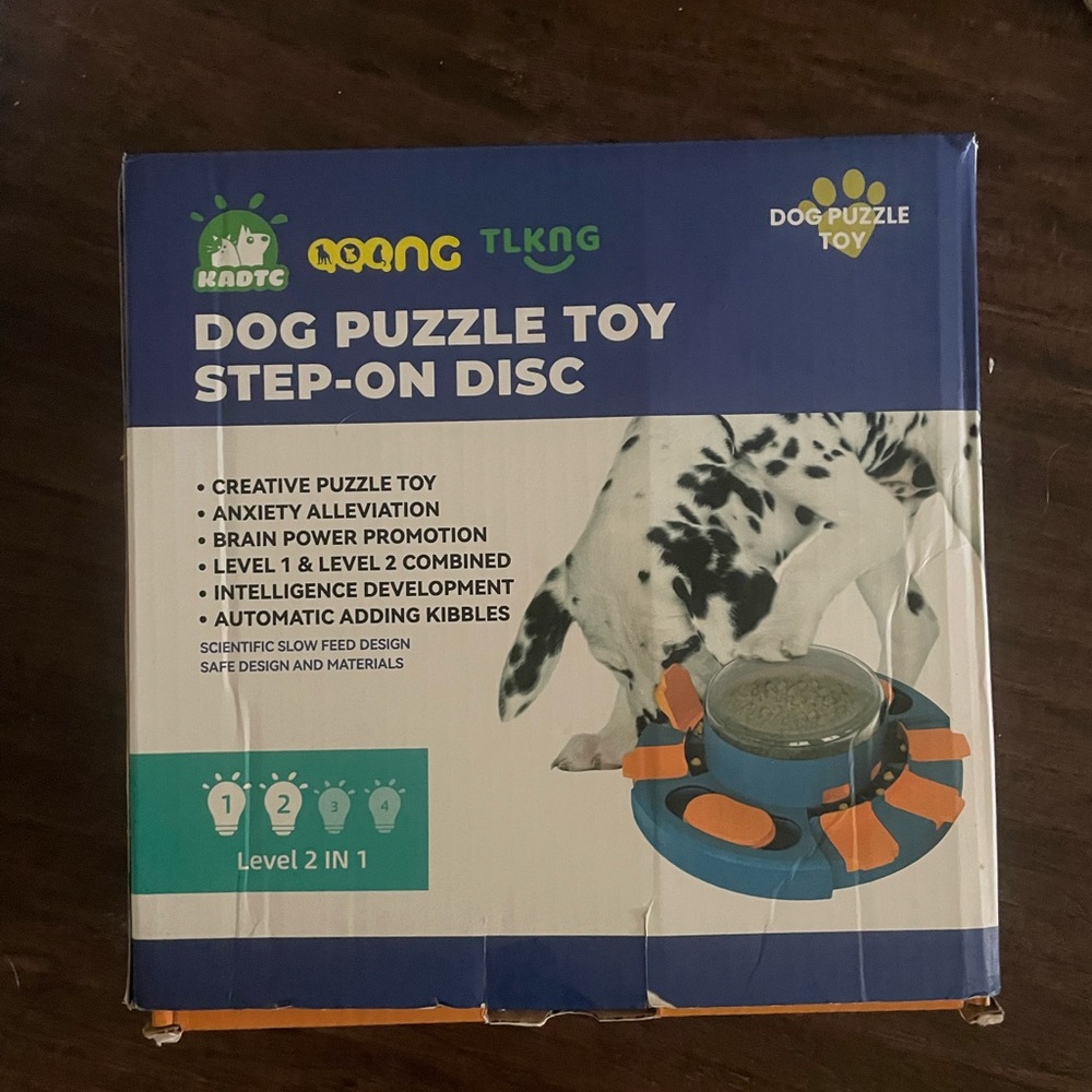 Interactive Blue and Orange Dog Puzzle Step-on Disc Toy for Dog